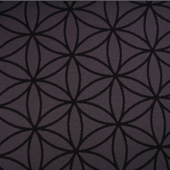 Preview: Bio-Jacquard Baumwolle Blume des Lebens schwarz (GOTS) - Stoffonkel | Meterware